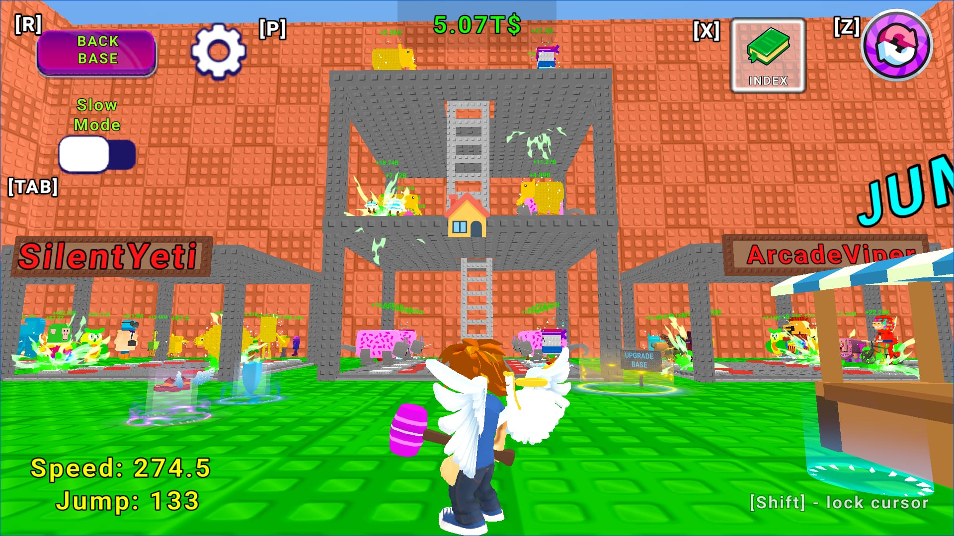 Jump And Run For Brainrot — the hub where other players show off the Brainrot they have collected